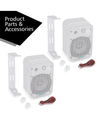 PDWR40W 5.25" Waterproof Indoor/Outdoor Wall Mount Speakers - 400W, White, Pair
