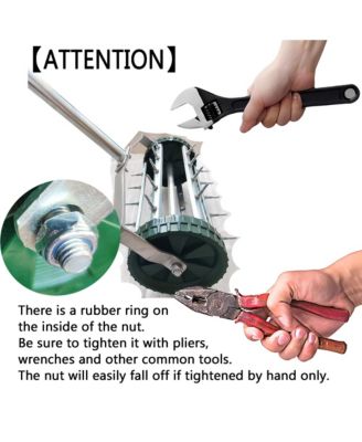 Heavy Duty Rolling Lawn Aerator,Rolling Lawn Aerator,  Rotary Push Tine Spike Soil Lawn Aerator Gardening Tool with 3-Piece Long Steel Handle for Garden Yard Grass Maintenance,Garden Yard Rotary Push