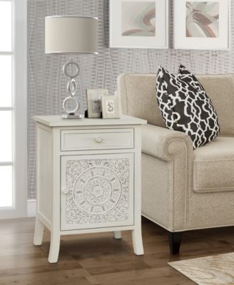 Gallerie Decor Antiqued Carved Side Table