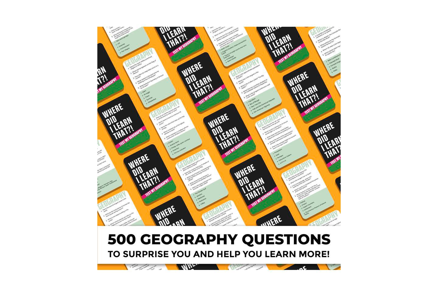 Детская карточная игра Quokka Where Did I Learn That? Science Trivia 500-Question Card Game, Ages 15+, цвет: Geography — фото 2