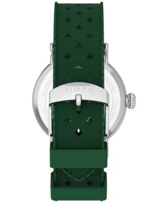 Men's Quartz Analog Green Rubber Watch, 40mm