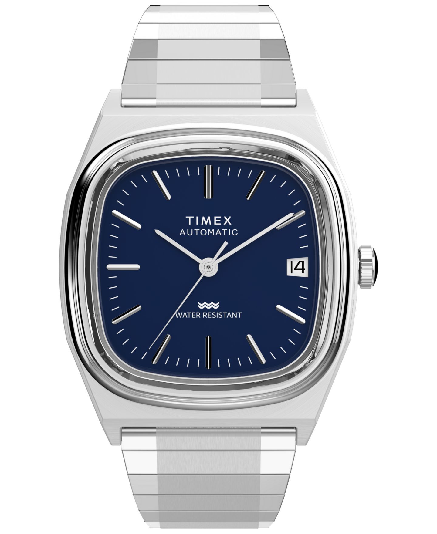 Мужские часы Timex Mechanical Automatic Silver-Tone Stainless Steel, 34mm — фото 1