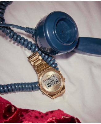 Men's Quartz Digital Gold-Tone Stainless Steel Watch, 39mm