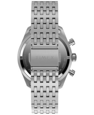 Men's Quartz Analog Silver-Tone Stainless Steel Watch, 41mm