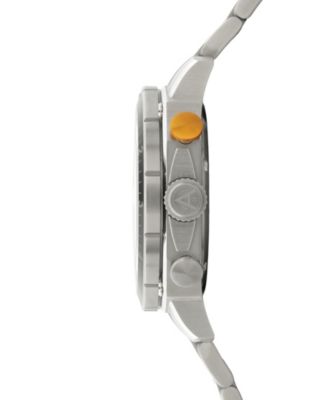 Men's Hawker Hunter Atlas Dual-Time Chronograph Solid Stainless Steel Bracelet Watch, 44mm