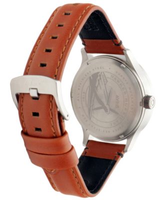 Men's Hawker Hurricane Mckellar Dual-Time Tan Leather Strap Watch, 44mm