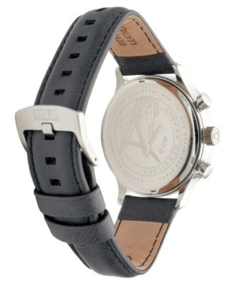 Men's Hawker Hurricane Classic Chronograph Gray Leather Strap Watch, 43.5mm