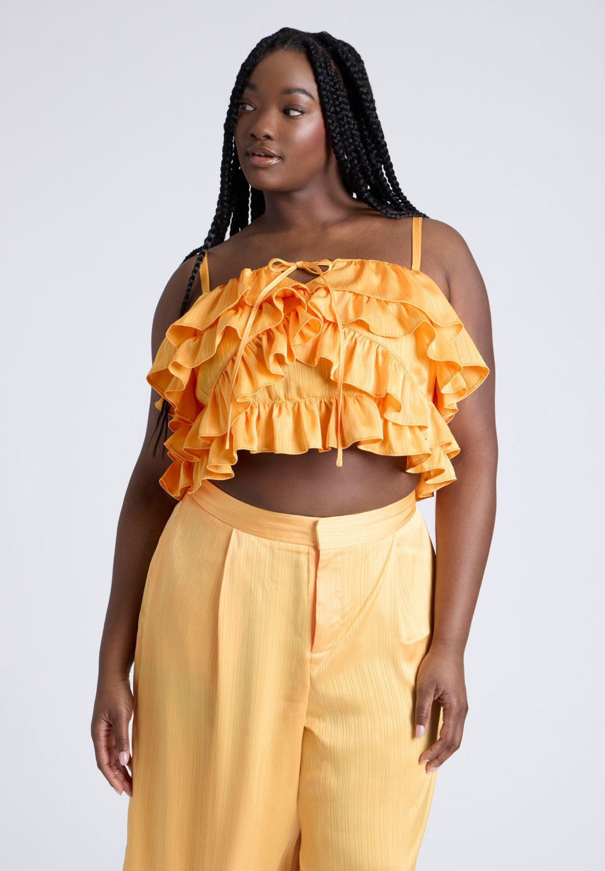 Women's Ruffle Layered Top - Dried apricot