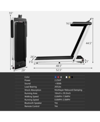2.25HP 2-in-1 Folding Treadmill