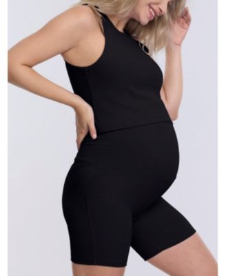 Maternity Crew Neck Racerback Cropped Tank - Motherhood