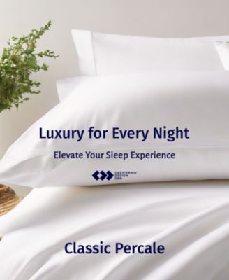 Luxury 100% Egyptian Cotton Percale Pillow Cases King Size Set of 2 - Classic, Lightweight, Soft & Breathable, Fits King Size Pillows