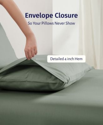 Luxury 100% Egyptian Cotton Percale Pillow Cases King Size Set of 2 - Classic, Lightweight, Soft & Breathable, Fits King Size Pillows