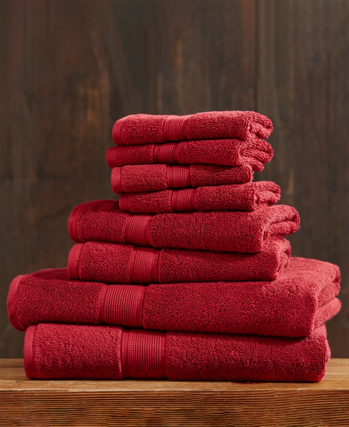 Madison Park Signature Solid Cotton 8-pc. Bath Towel Set In Bright Red