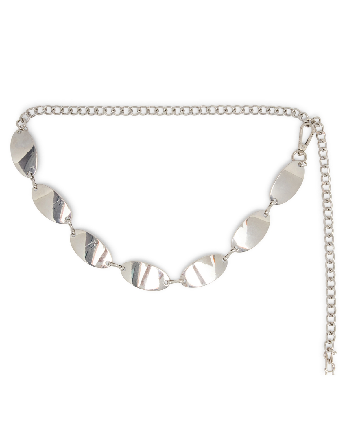 Oval Plate Chain Belt - Silver
