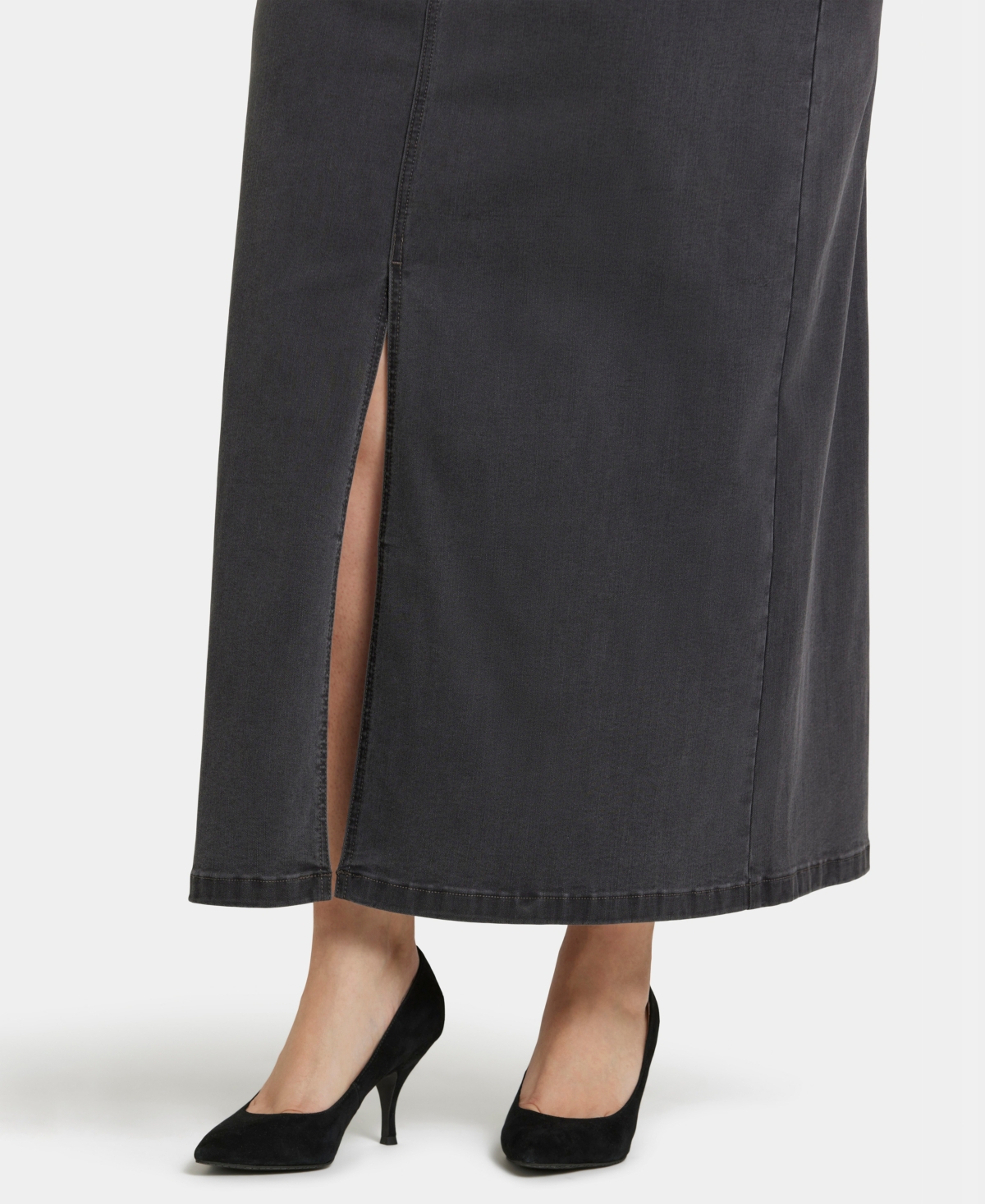 Nydj Plus Size High Rise Long Skirt In Cloud Stone