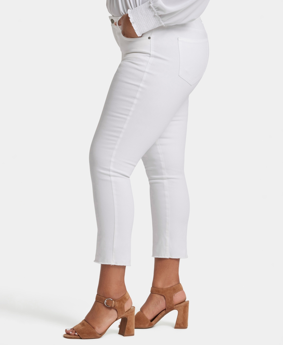 Nydj Plus Size Marilyn Straight Crop Jeans In White