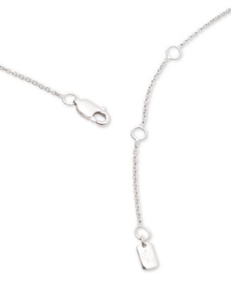 Sterling Silver Cubic Zirconia Station Collar Necklace, 16" + 3" extender