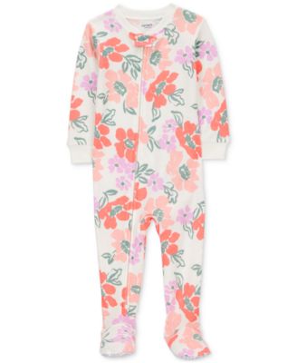 Carter's - Baby Girls 1-Piece Floral 100% Snug-Fit Cotton Footed Pajamas