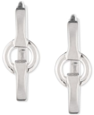 Sterling Silver Small Link Hoop Earrings, 0.55"