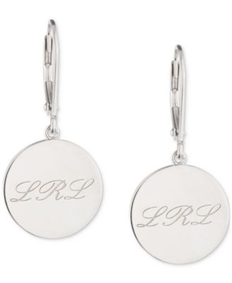 Sterling Silver Logo Script Drop Earrings