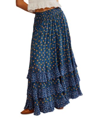 Women's Brynn Printed Ruffle Maxi Skirt