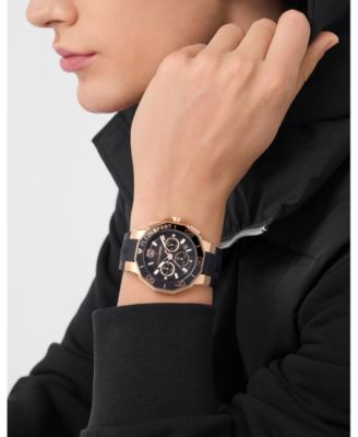 Men's Titan Chronograph Date Quartz Black Silicone Strap Watch, 46mm