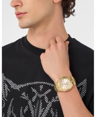 Men's Metronaut Three Hand Quartz Ion Plated Yellow Gold Bracelet Watch, 42mm