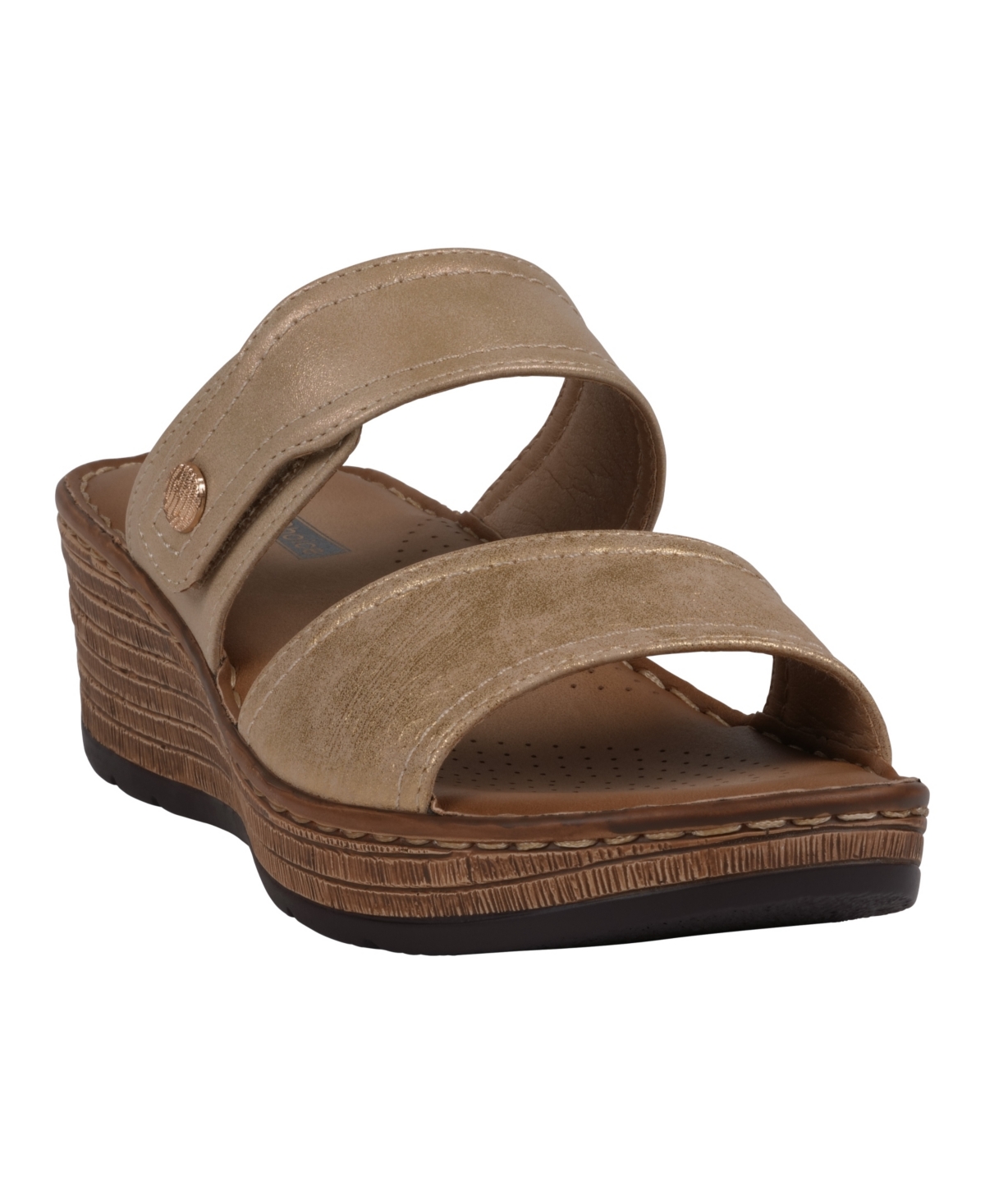 Gc Shoes Women's Meli Slip-on Wedge Sandals In Gold