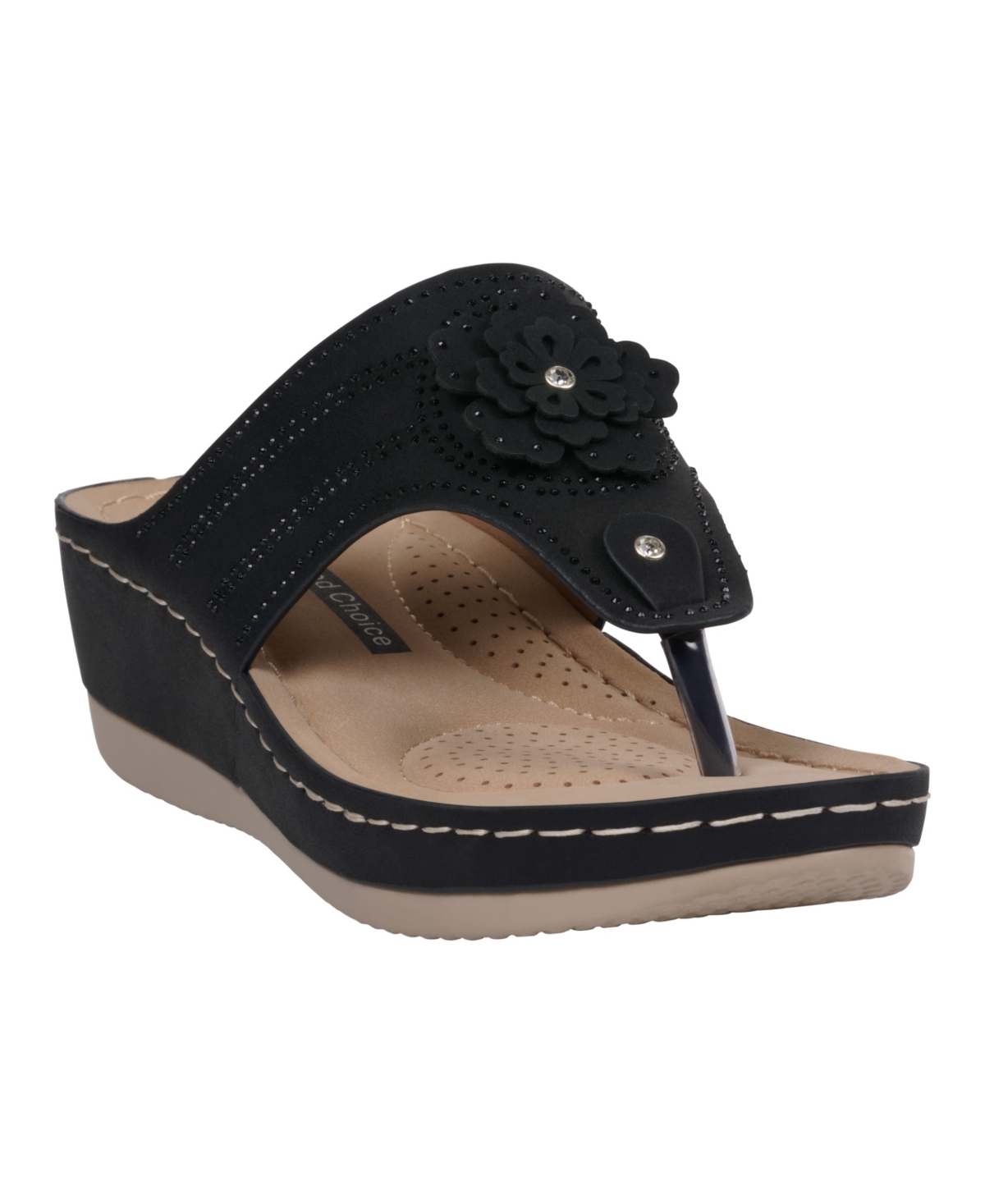 Women's Cora Embellished Floral Wedge Sandals - Bronze