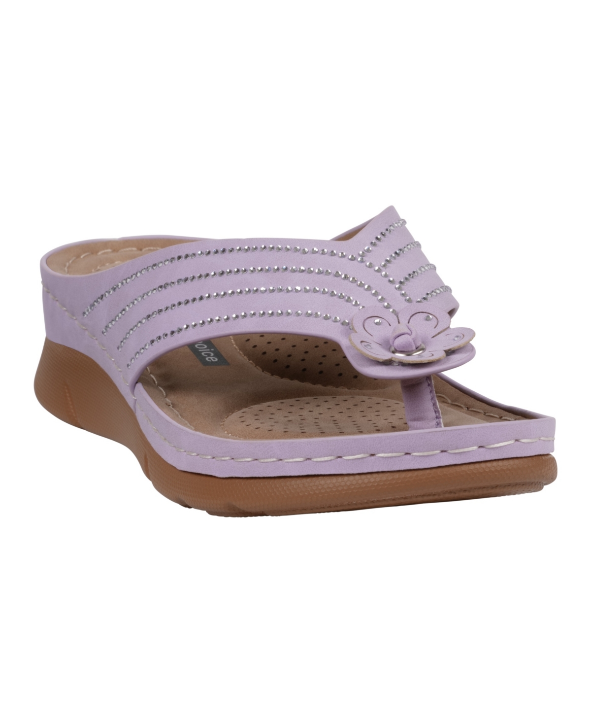 Women's Amari Flower Thong Flat Sandals - Purple