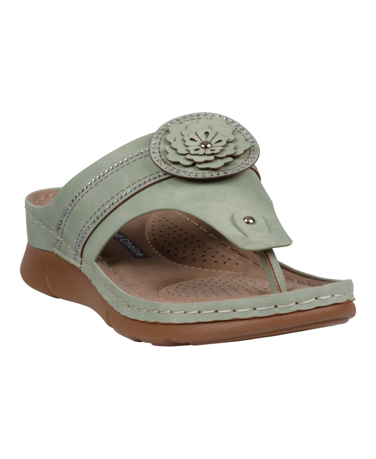 Women's Vickie Flower Thong Flat Sandals - Sage