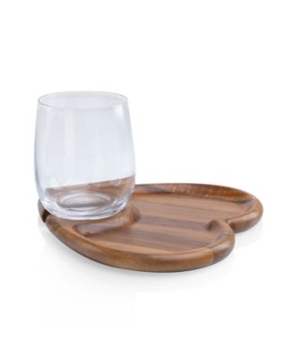 Heart Shaped Wine Appetizer Plates, Set of 4