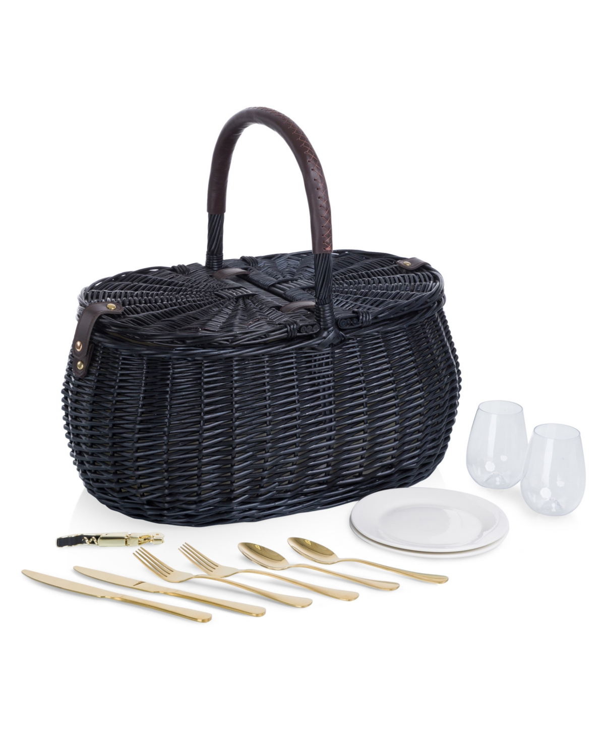 Evening Picnic Basket, Service for 2 - Black