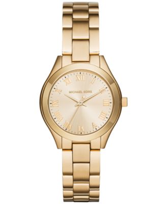Michael Kors - Women's Slim Runway Gold-Tone Stainless Steel Bracelet Watch 33mm MK3456