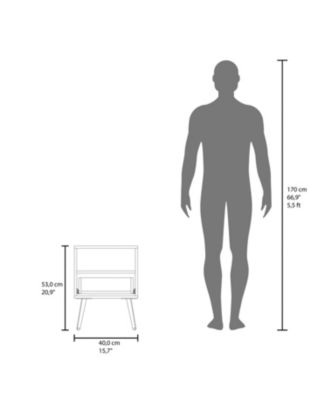 Prescott Valley Nightstand with Open Storage, Natural Oak and White