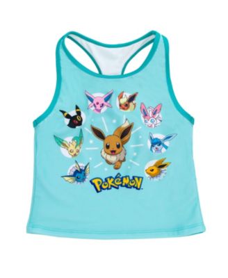 Girls Eevee Racerback UPF 50+ Tankini Top and Swim Shorts Outfit Set