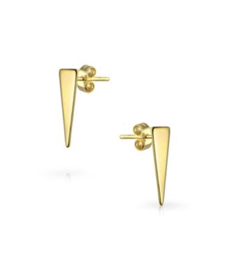 Minimalist Geometric Triangle Arrow Tiny Stud Earrings Gold Plated .925 Sterling Silver
