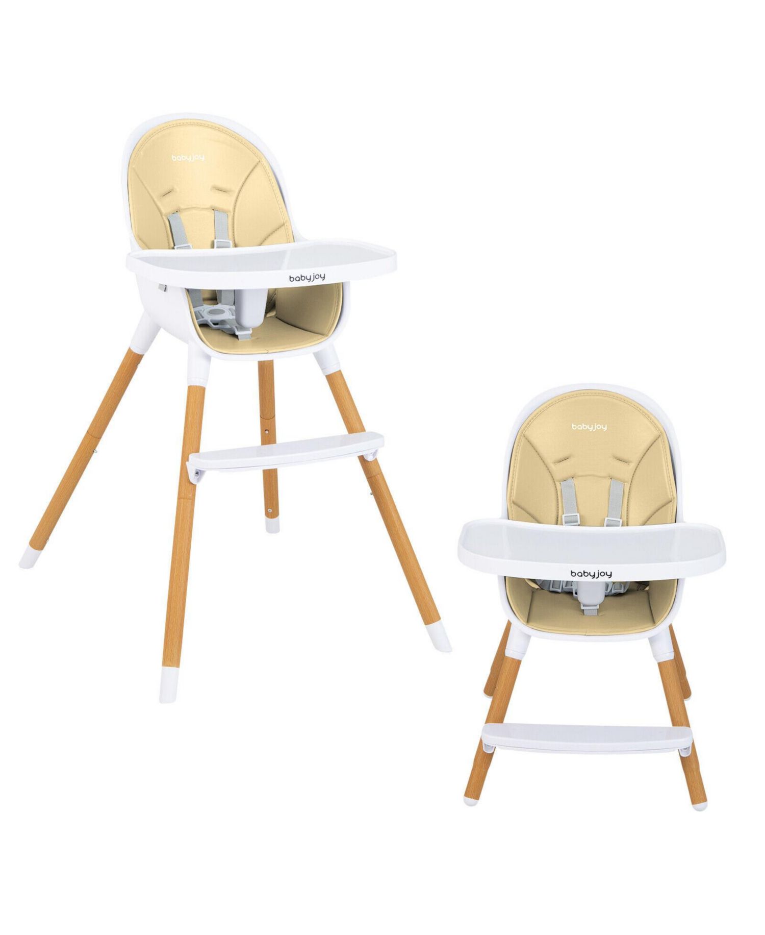 Kids 4-in-1 Convertible High Chair Feeding Chair with Adjustable Tray