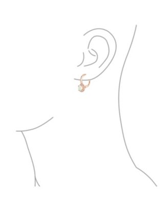 Cubic Zirconia Halo CZ Square Round Solitaire Circle White Orange Fire Created Opal Drop Earrings Rose Gold Plated Sterling Silver