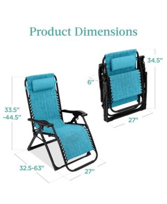 Oversized Zero Gravity Chair, Folding Recliner w/ Removable Cushion, Side Tray