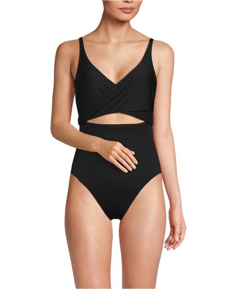 Женские купальники Lands' End Women's Wrap Monokini High Leg One Piece Swimsuit