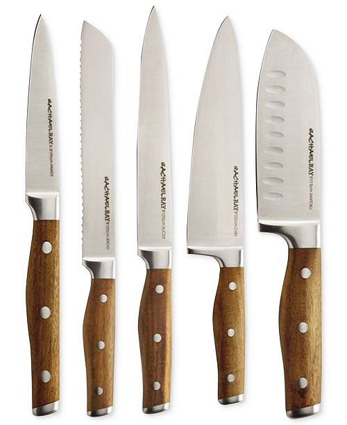 Rachael Ray Cucina 6 Pc Japanese Stainless Steel Knife Block Set Reviews Cutlery Knives Kitchen Macy S