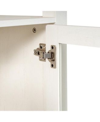 Omaha Modern Farmhouse Storage Cabinet Bookcase, Glass Doors And Open Shelves