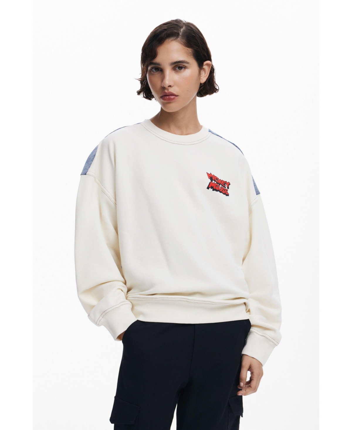 Women's Mickey and Minnie sweatshirt - Light beige