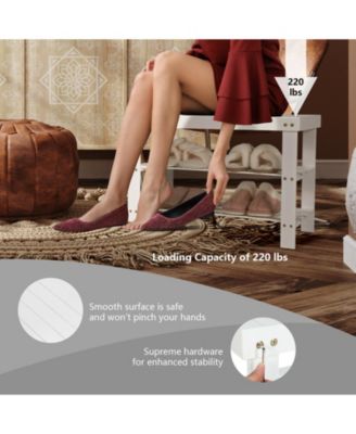 3-Tier Bamboo Shoe Bench Holds up to 6 Pairs for Entry