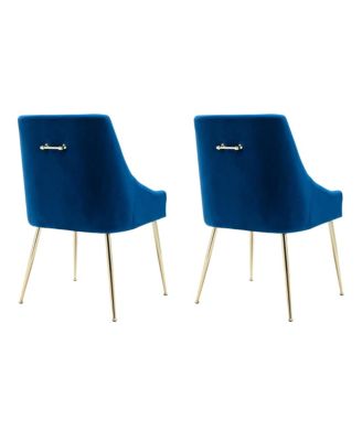 Upholstered Performance Velvet Accent Chair With Metal Leg (Set of 2)