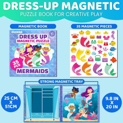 Magnetic Dress-Up Dolls for Girls Boys with 35 Magnetic Pieces for Kids 3-5