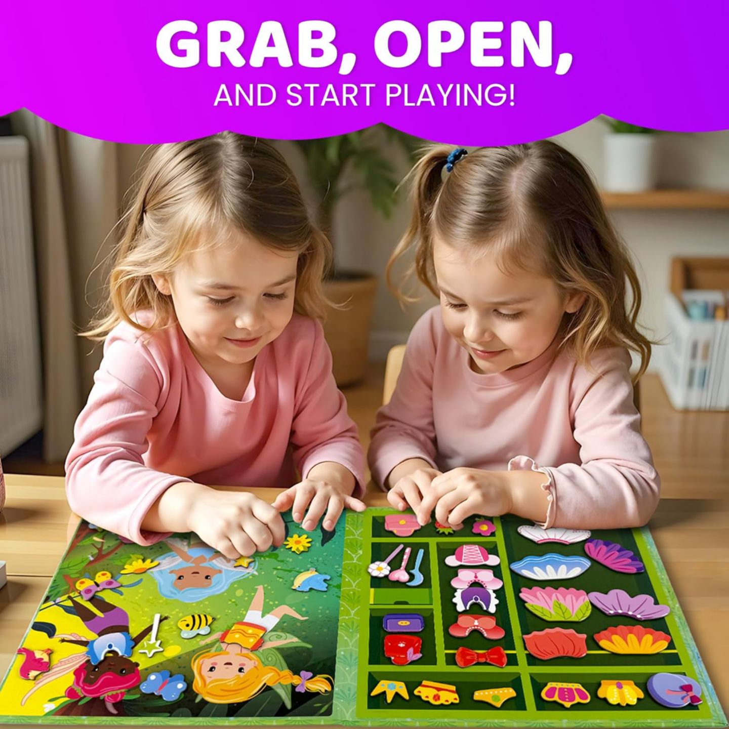 Детские куклы Quokka Mermaids Magnetic Dress-Up Dolls, 35-Piece Set, Ages 3+, цвет: Fairytale — фото 5