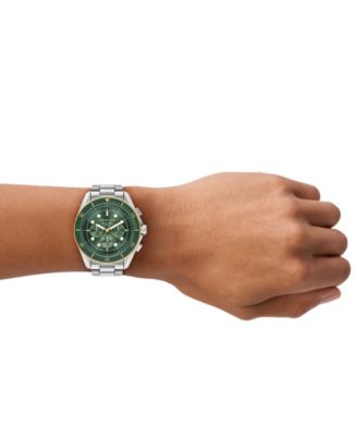 Men's Maritime Chronograph Silver-Tone Stainless Steel Watch, 45mm