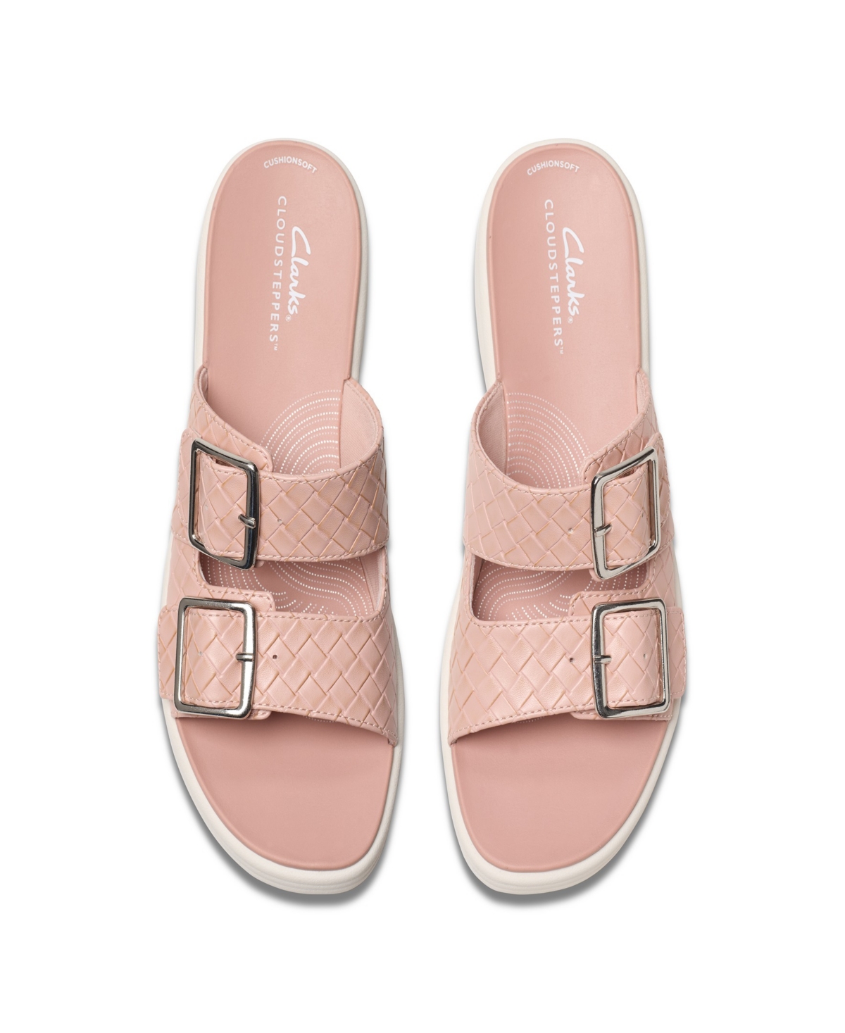Clarks Women's Drift Buckle Slip-on Slide Wedge Sandals In Peach